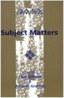 Cover for Subject Matters. Subject and Self in French Literature from Descartes to the present. (Faux Titre 184) (Faux Titre)