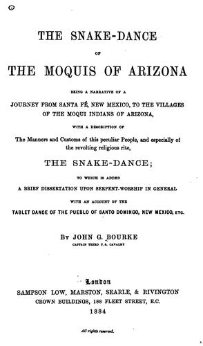 Cover for The snake-dance of the Moquis of Arizona