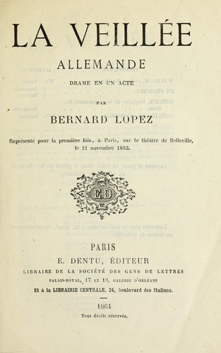 Cover for La veille e allemande