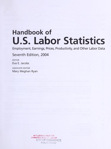 Cover for Handbook of U.S. labor statistics