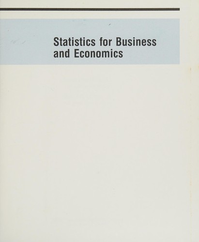 Cover for Statistics for business and economics