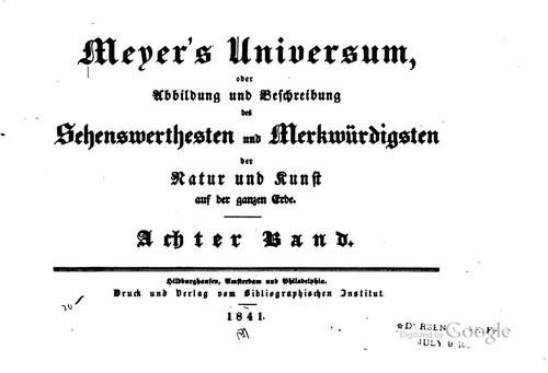 Cover for Meyer’s Universum
