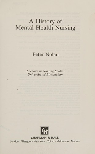 Cover for A history of mental health nursing