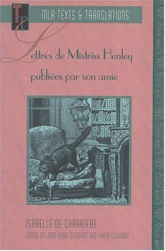 Cover for Lettres de Mistriss Henley publiées par son amie