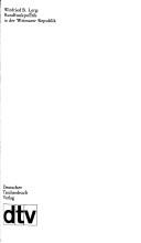Cover for Rundfunkpolitik in der Weimarer Republik