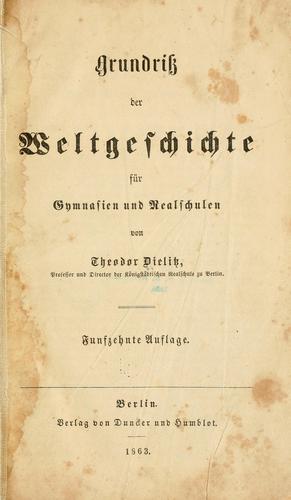 Cover for Grundriss der weltgeschichte für gymnasien und realschulen
