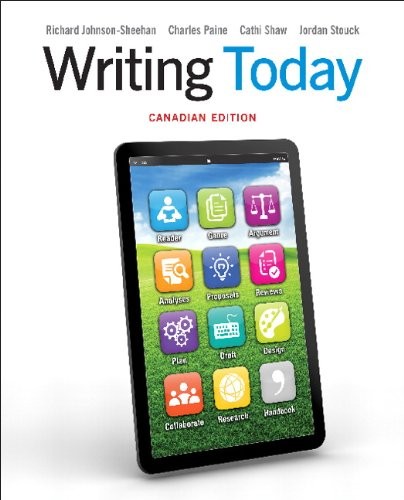 Cover for Writing Today, Canadian Edition
