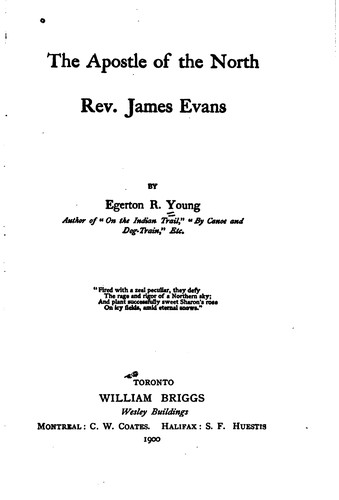 Cover for The Apostle of the North, James Evans