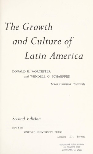Cover for The growth and culture of Latin America