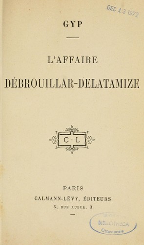 Cover for L' affaire Débrouillar-Delatamize.