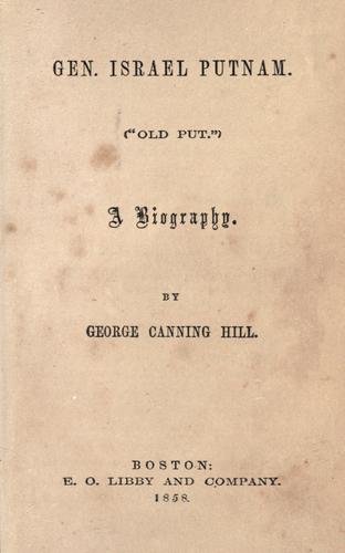 Cover for Gen. Israel Putnam. ("Old Put.")
