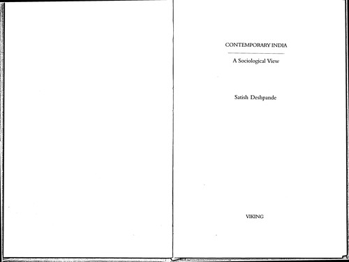 Cover for Contemporary India