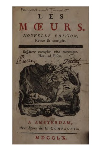Cover for Les moeurs..