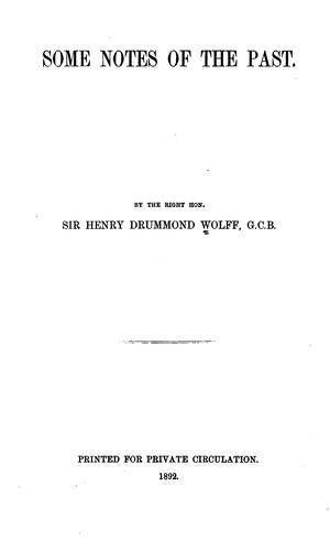 Cover for Some notes of the past.