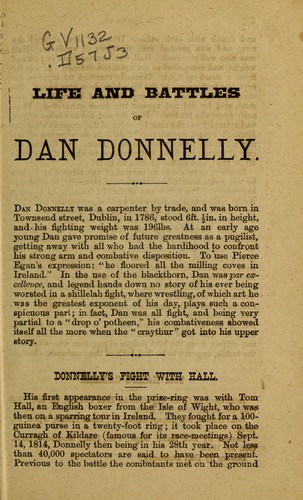 Cover for Life & battles of Sir Dan Donnelly
