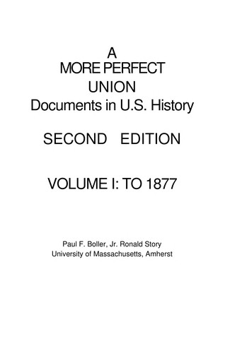 Cover for A More Perfect Union