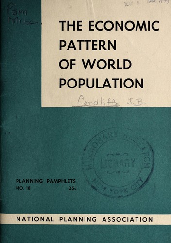 Cover for The economic pattern of world population