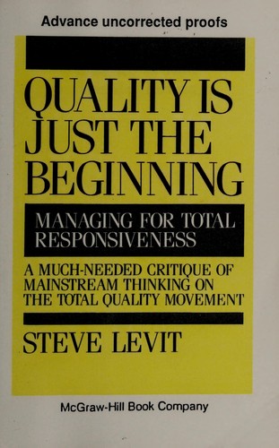 Cover for Quality is just the beginning