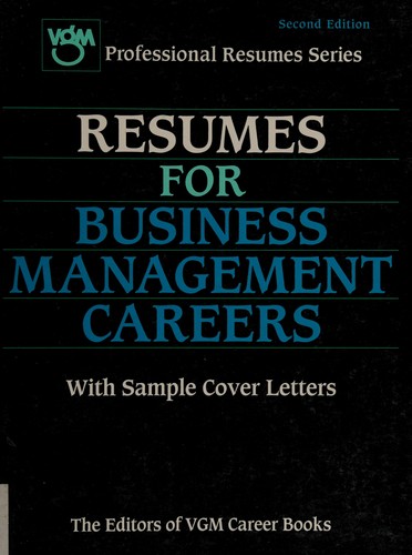 Cover for Resumes for Business Management Careers