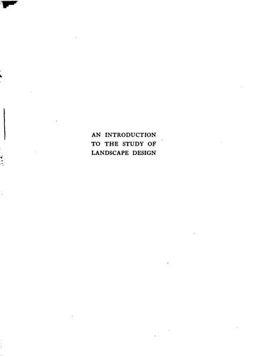 Cover for An introduction to the study of landscape design