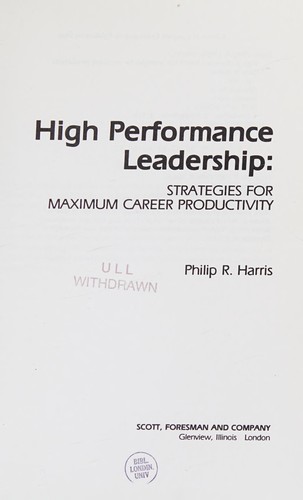 Cover for High performance leadership