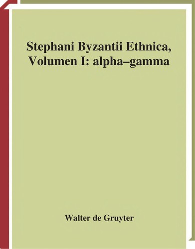 Cover for Stephani Byzantii Ethnica