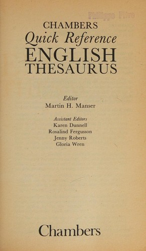 Cover for Chambers Quick Reference English Thesaurus