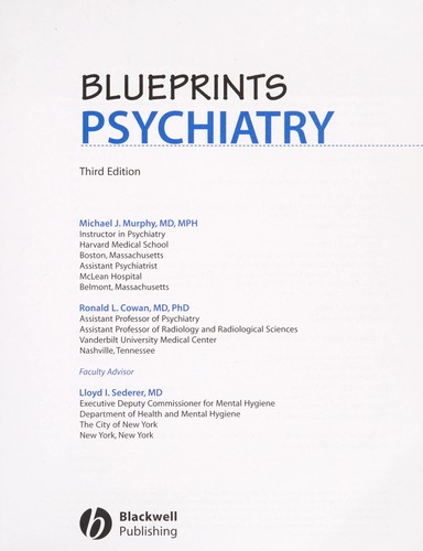 Cover for Blueprints psychiatry