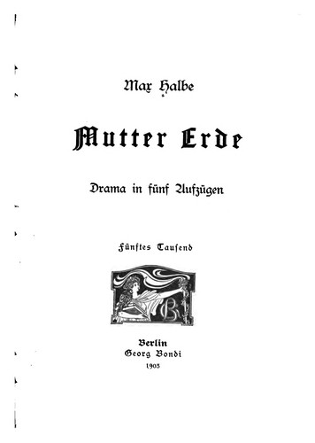Cover for Mutter erde