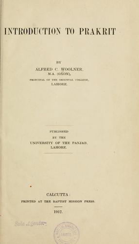 Cover for Introduction to Prakrit.
