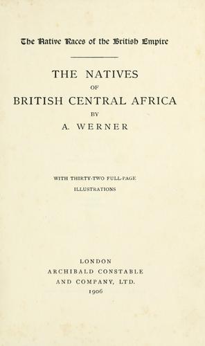 Cover for The natives of British Central Africa