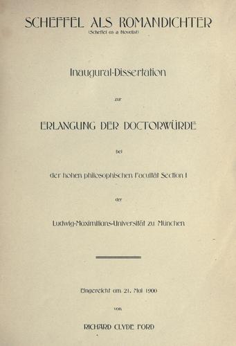 Cover for Scheffel als Romandichter.