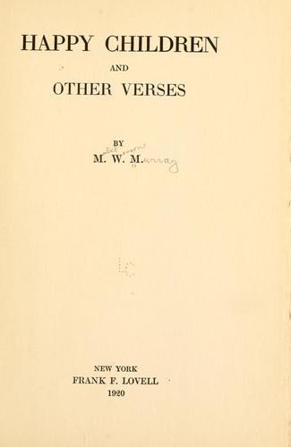 Cover for Happy children, and other verses