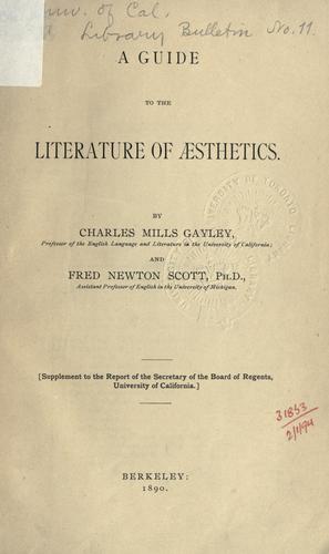 Cover for A guide to the literature of aesthetics.