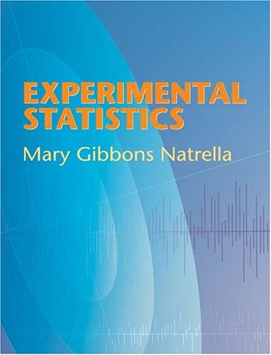 Cover for Experimental statistics