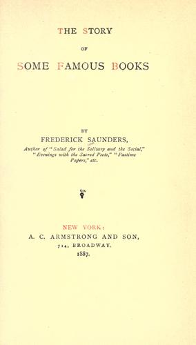 Cover for The story of some famous books