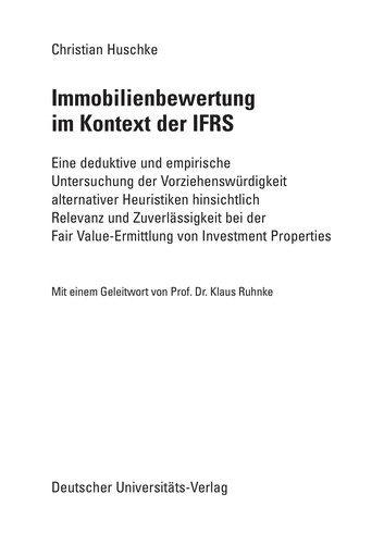 Cover for Immobilienbewertung im Kontext der IFRS