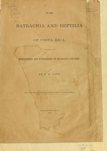 Cover for On the batrachia and reptilia of Costa Rica