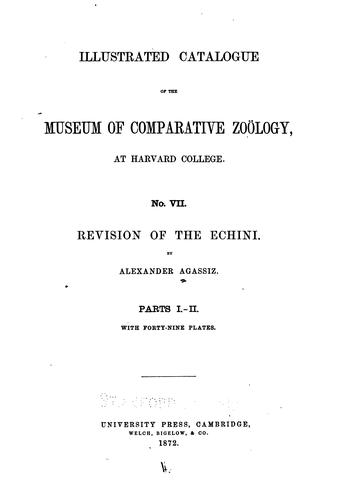 Cover for ... Revision of the Echini