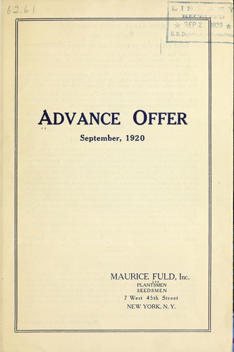 Cover for Advance offer