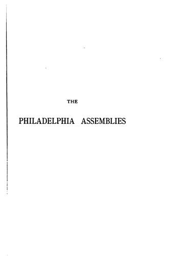 Cover for The Philadelphia assemblies