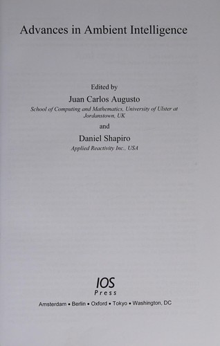 Cover for Advances in ambient intelligence