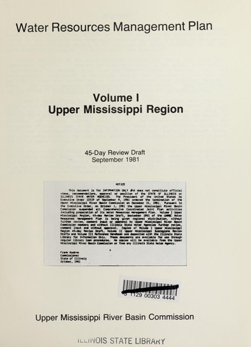 Cover for Water resources management plan