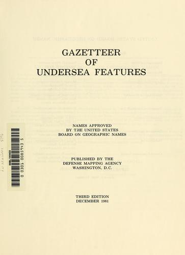 Cover for Gazetteer of undersea features