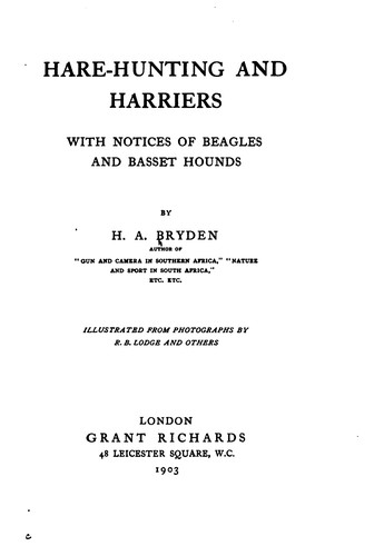 Cover for Hare-hunting and Harriers: With Notices of Beagles and Basset Hounds