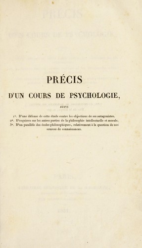 Cover for Pr©♭cis d'un cours de psychologie