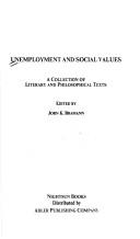 Cover for Unemployment and social values