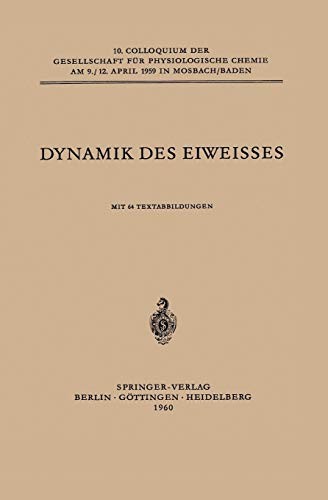 Cover for Dynamik des Eiweisses