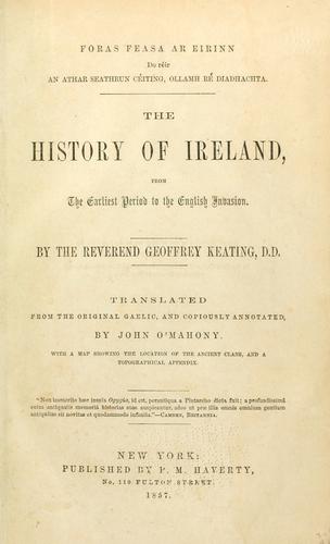 Cover for The history of Ireland from the earliest period to the English invasion.