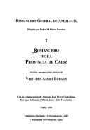 Cover for Romancero de la provincia de Cádiz